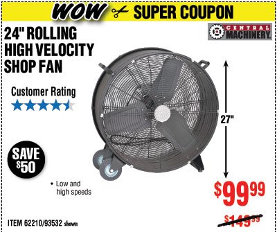 24 in. High Velocity Shop Fan