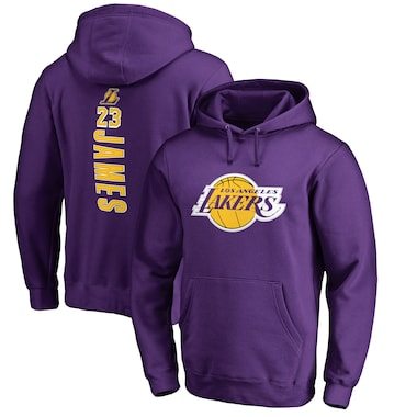 LeBron James Los Angeles Lakers Fanatics Branded Backer Pullover Hoodie - Purple