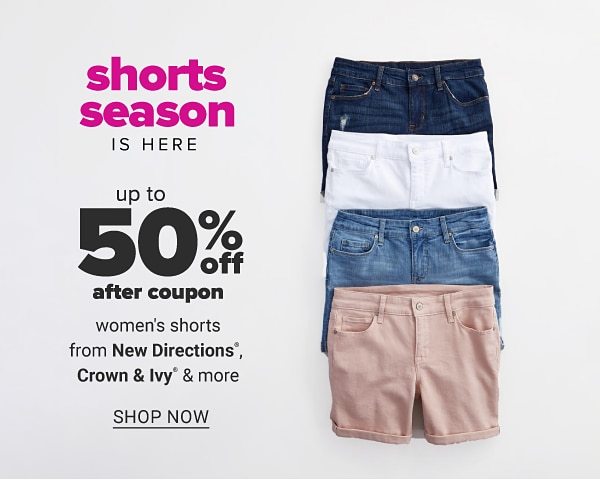 Shorts season is here - Up to 50% off after coupon women's shorts from New Directions®, Crown & Ivy™ & more. Shop Now.