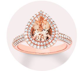 14K Rose Gold Morganite Engagement Ring