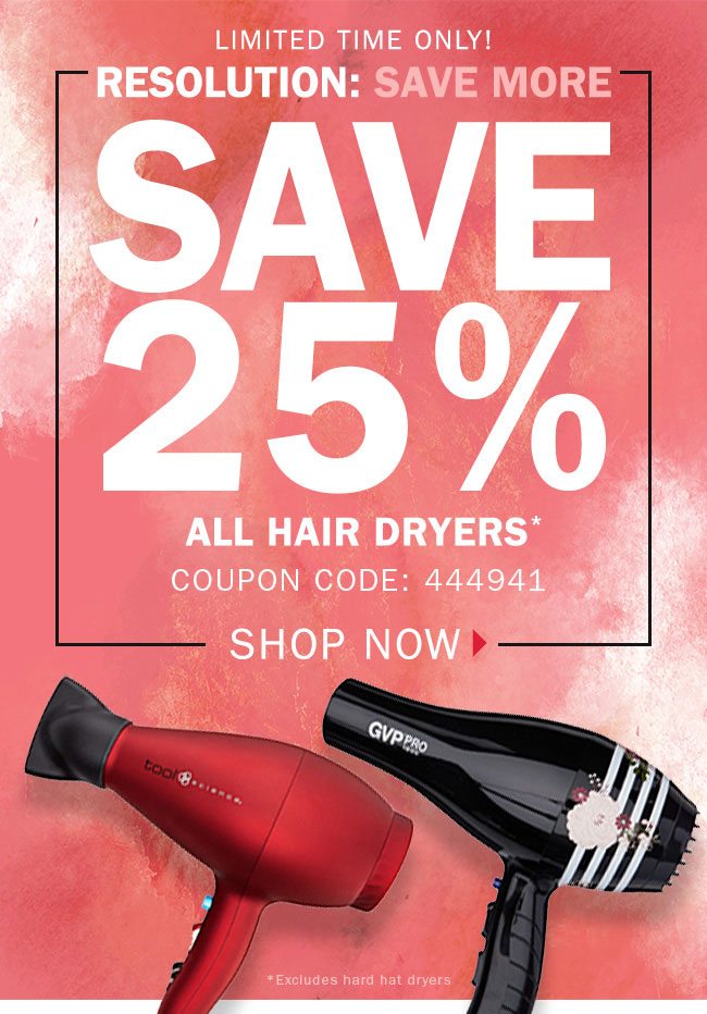 Save Big On All Hair Dryers 25 Off Sally Beauty Email Archive