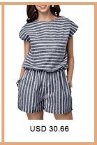 Stripe Print Cap Sleeve Grey Romper