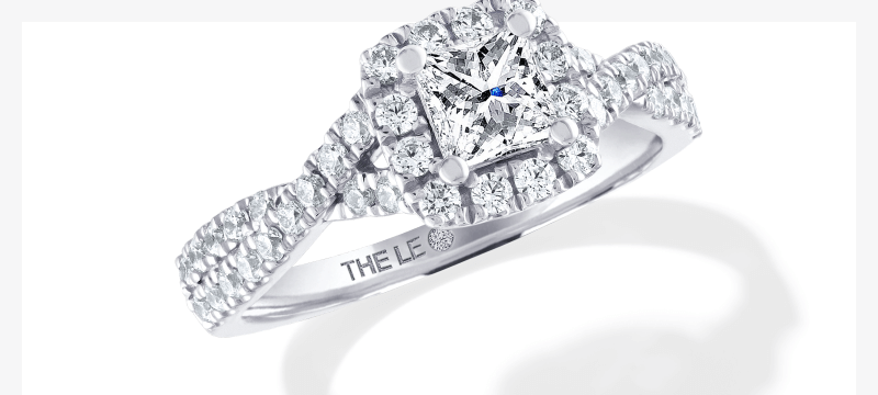 THE LEO Diamond Engagement Ring 7/8 ct tw Princess & Round-cut 14K White Gold