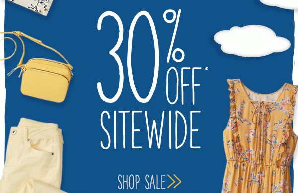 30% off* sitewide. Shop sale