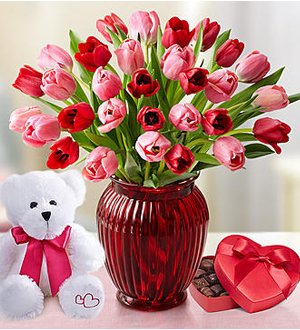 Two Dozen Assorted Roses with Heart Necklace SHOP NOW 