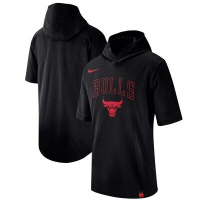 Chicago Bulls Nike Wordmark Logo Hoodie T-Shirt - Black