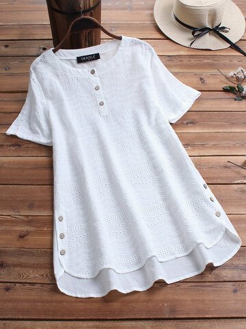 Bohemian Embroideried Short Sleeve Blouse