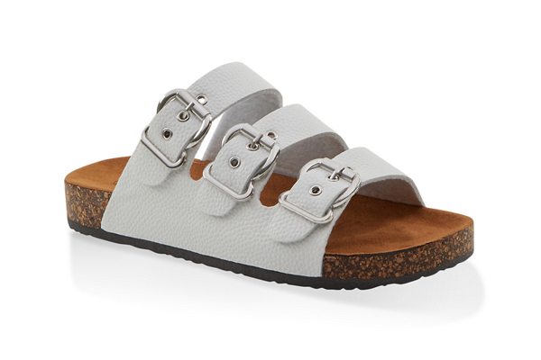 Triple Buckle Footbed Sandals