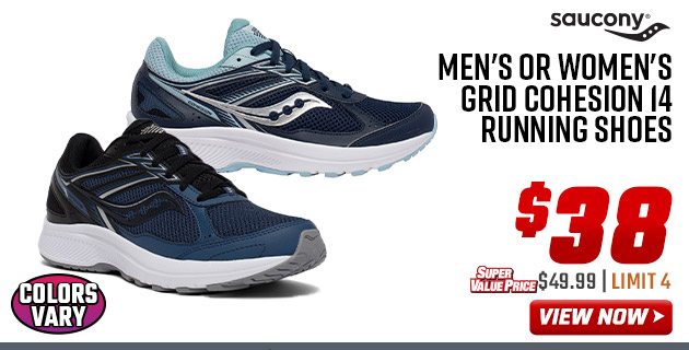 Saucony Men's or Women's Grid Cohesion 14 Running Shoes