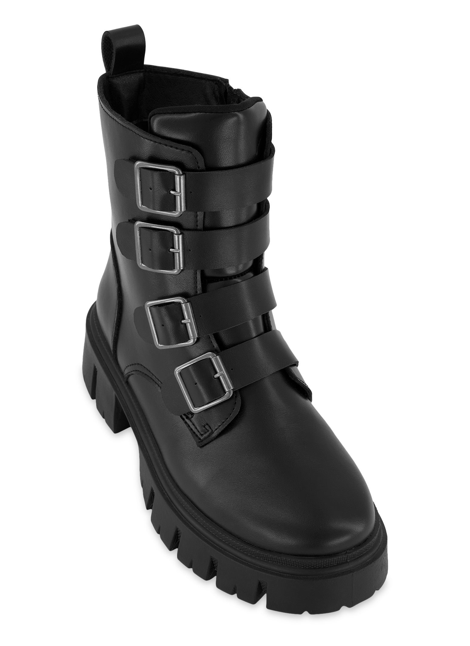 Four Buckle Strap Combat Boots