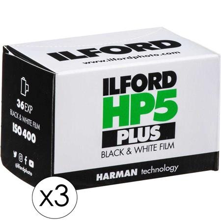 Ilford HP-5 Plus Black and White Film, ISO 400, 35mm, 36 Exposures - 3 Pack