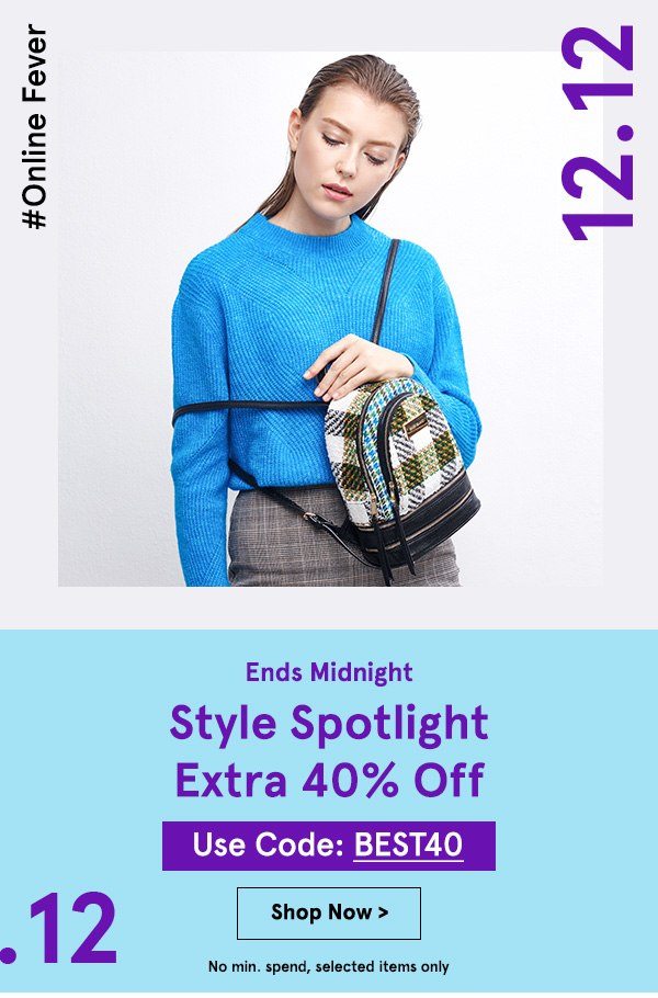 Extra 40% off with code BEST40, no min spend, selected items only