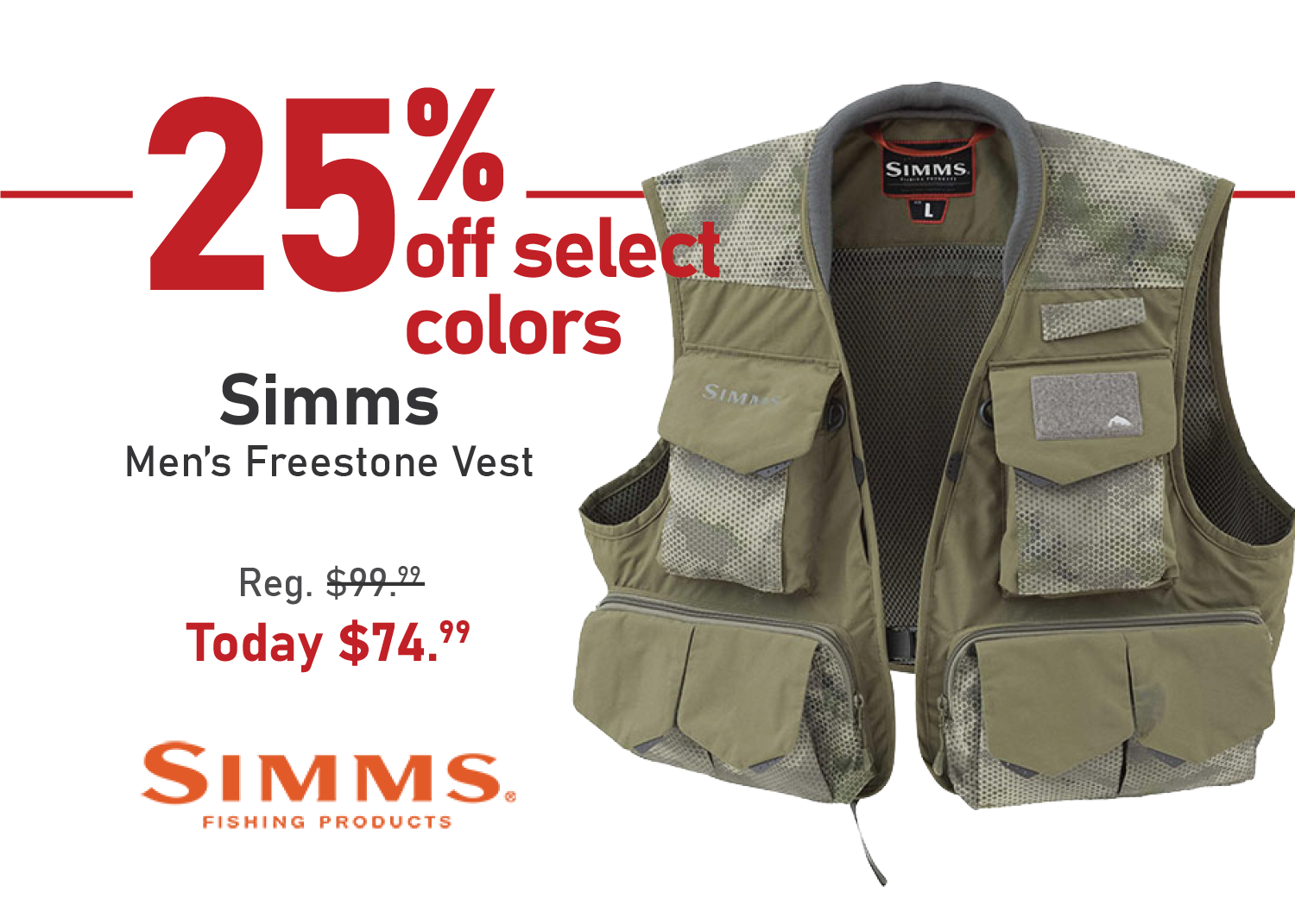 Take 25% off the Simms Men's Freestone Vest