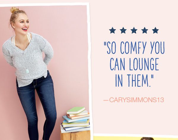 Five stars. 'So comfy you can lounge in them.' - Carysimmons13.