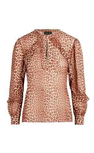 Jayne Leopard Printed Silk-Chiffon Blouse - Multi