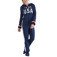 Team USA Women's Navy Hoodie-Footie Pajamas