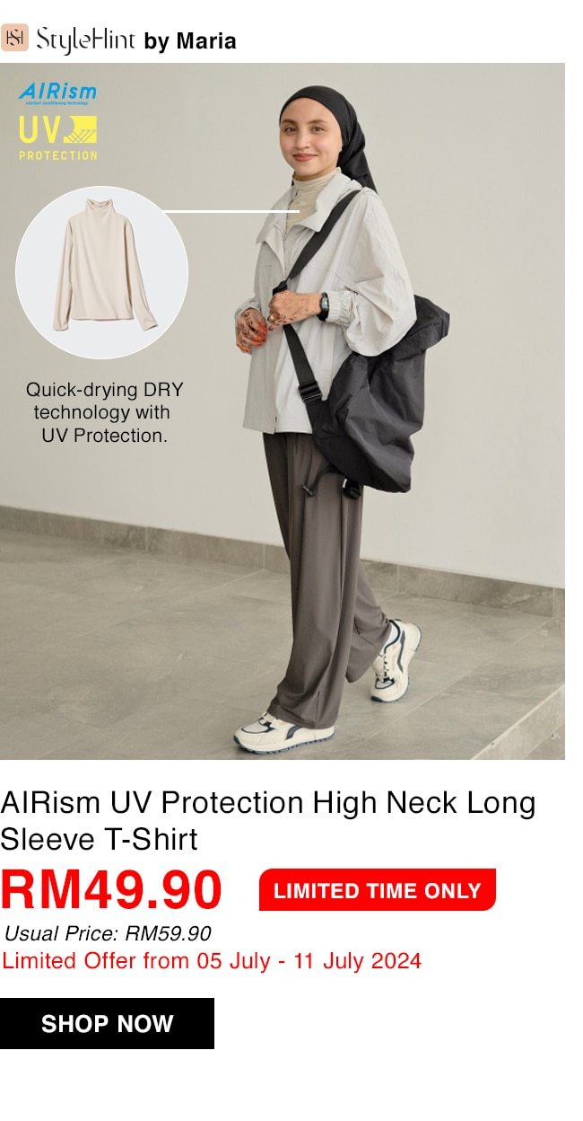 AIRism UV Protection High Neck Long Sleeve T-Shirt