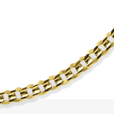 Solid Curb Link Chain Necklace 10K Yellow Gold 22''