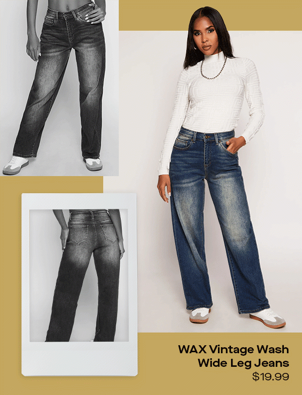 WAX Vintage Wash Wide Leg Jeans