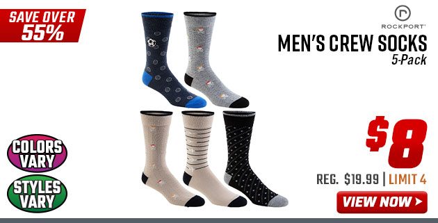 Rockport Men's Crew Socks