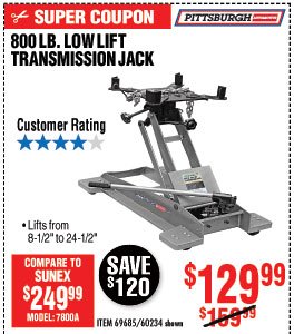 800 lbs. Low Lift Transmission Jack 