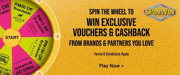 Spin The Wheel To Win Exclusive Vouchers & Cashback!