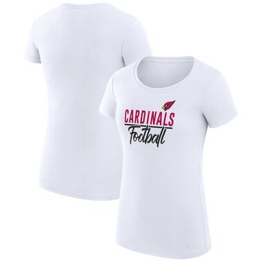 Women's G-III 4Her by Carl Banks White Arizona Cardinals Team Graphic Fitted T-Shirt