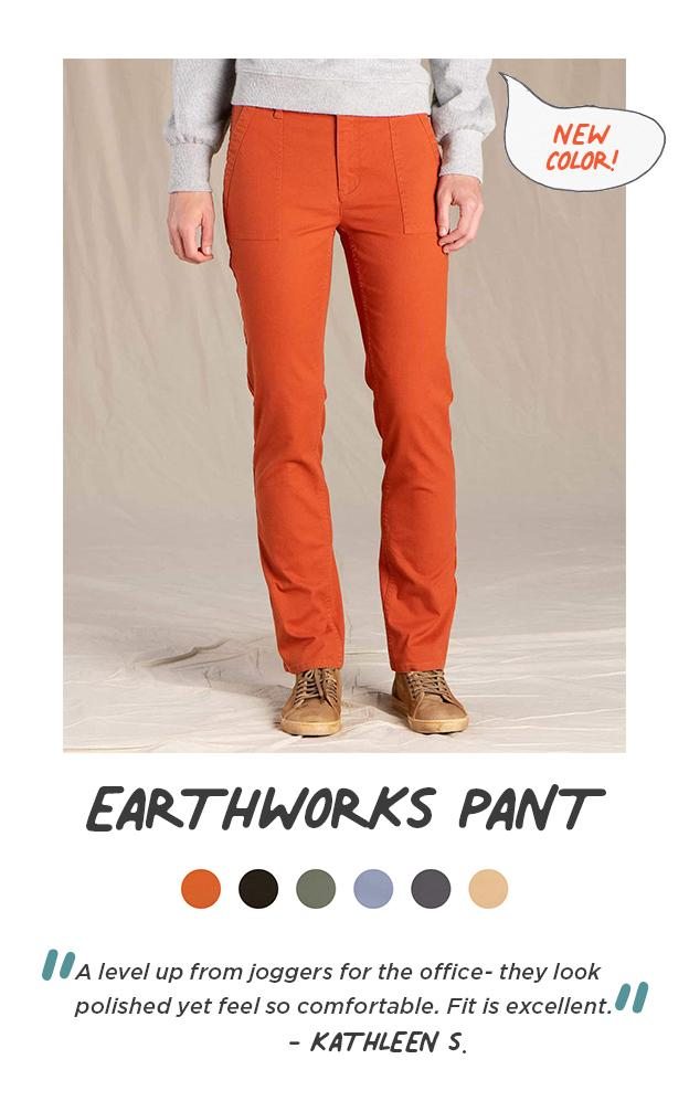 Earthworks Pant in our New Auburn Color