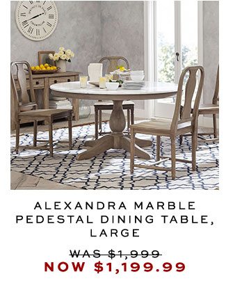 ALEXANDRA MARBLE PEDESTAL DINING TABLE, LARGE