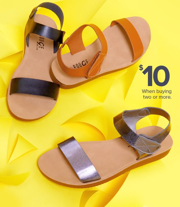 Shop $10 Two or More Sandals