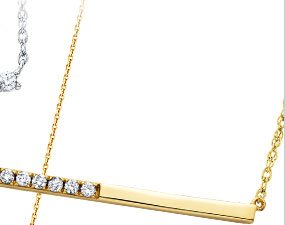 Gold Diamond Bar Necklace