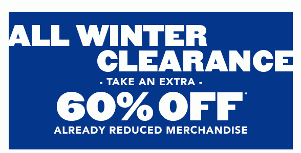 All Winter Clearance Extra 60% Off