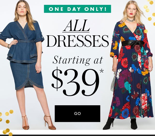 all dresses starting at $39 1 day only hero