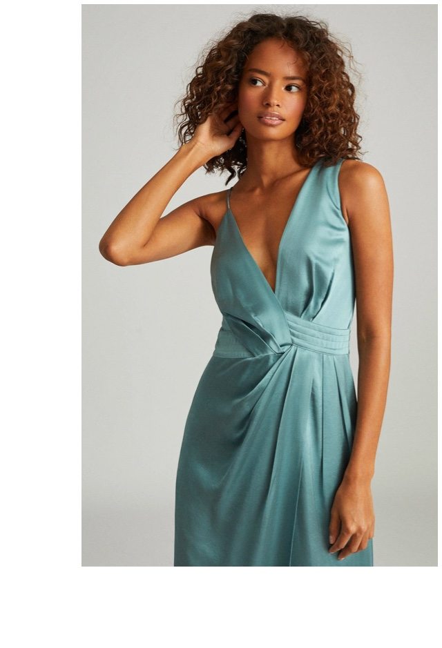Charlie Blue Satin Dress