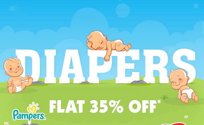 Flat 35% OFF* on All Diapers
