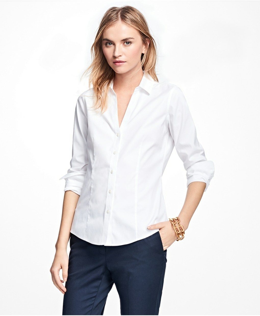 Petite Non-Iron Fitted Dress Shirt