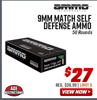 Ammo, Inc. 9mm Match Self Defense Ammo