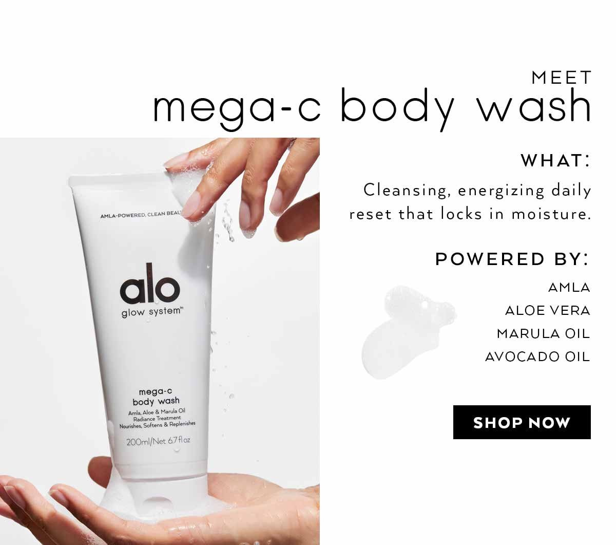 MEET MEGA-C BODY WASH. SHOP NOW