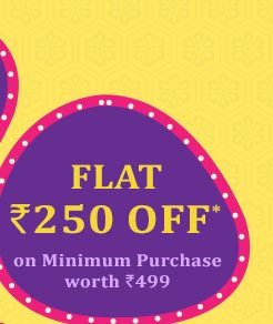 Flat Rs. 250 OFF* on Minimum Purchase worth Rs. 499