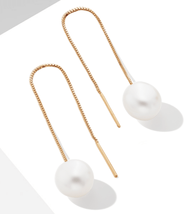 Image showcasing a pair of Gold-Pearl Earrings.