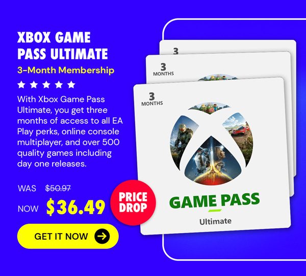 Xbox Game Pass Ultimate: 3-Month Membership - Stackable & Global - (Xbox Series X/S, Xbox One, Windows - Digital Code) - Final Sale