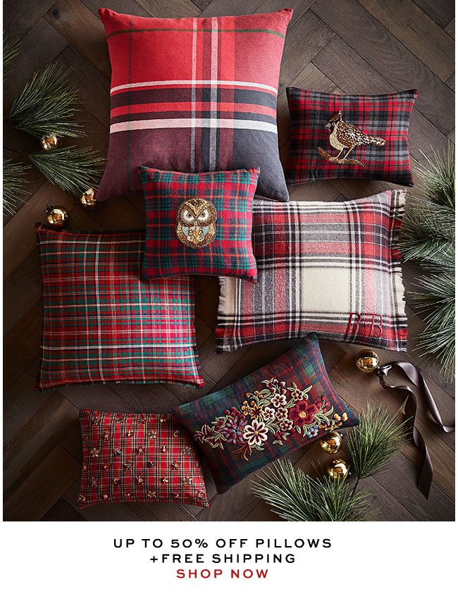 UP TO 50% OFF PILLOWS + FREE SHIPPING