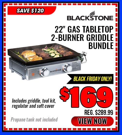 Blackstone 22'' Gas Tabletop 2-Burner Griddle Bundle