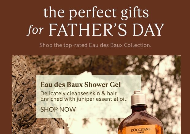 THE PERFECT GIFTS FOR FATHER'S DAY. EAU DES BAUX SHOWER GEL. SHOP NOW