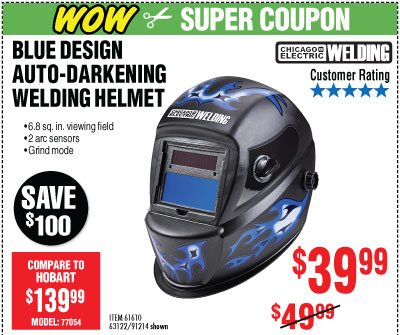 View Blue Design Auto Darkening Welding Helmet
