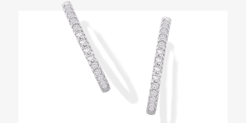 Lab-Created Diamonds by KAY Inside-Out Hoop Earrings 2 ct tw 14K White Gold