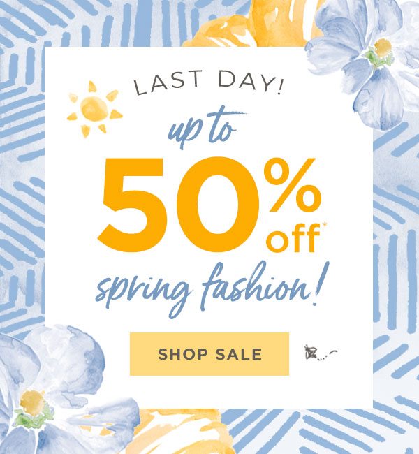 Up to 50% off spring fashion!
