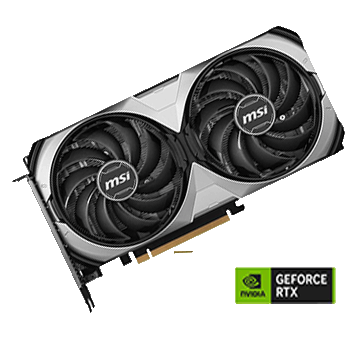 MSI NVIDIA GeForce RTX 4070 VENTUS 2X E1 Overclocked Dual Fan 12GB GDDR6 PCIe 4.0 Graphics Card