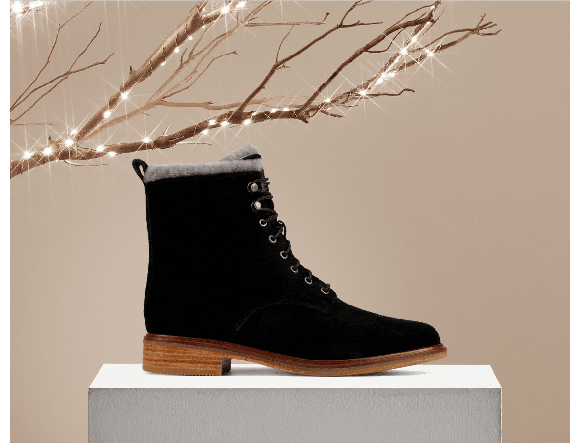 clarkdale lace black suede warmlined