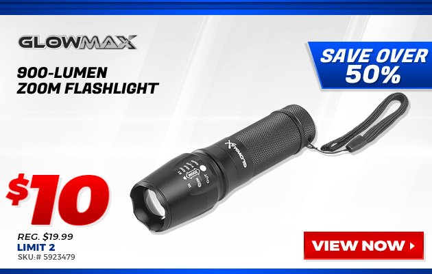 ValueMax Products GlowMax 900-Lumen Zoom Flashlight